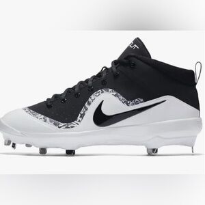 NIKE FORCE ZOOM TROUT 4 MID METAL BASEBALL CLEATS 917837-001 MEN'S 9